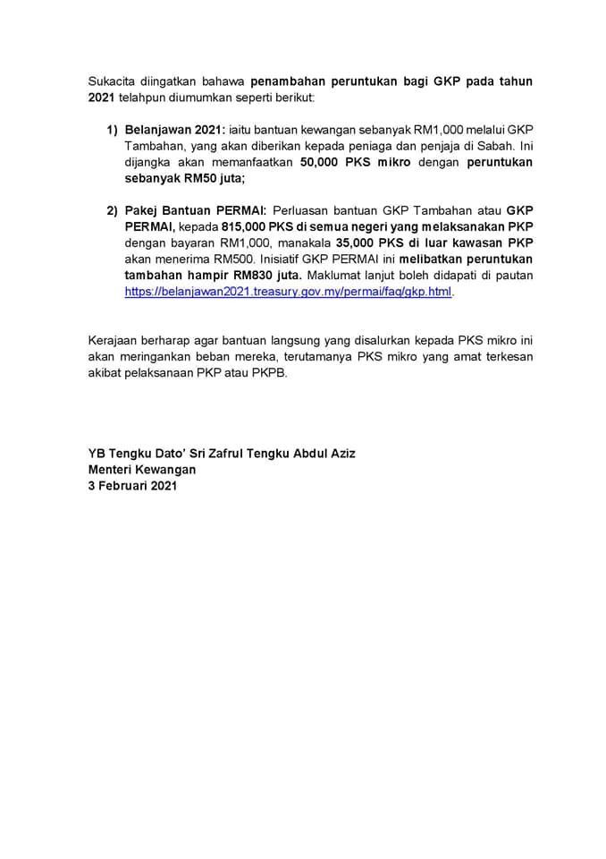 GKP 2.0 Rayuan: Tarikh Semakan & Bayaran Rayuan Geran Khas Prihatin 2.0 