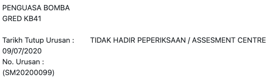 Maksud-maksud Status Permohonan Semasa SPA9 Yang Calon Perlu Tahu