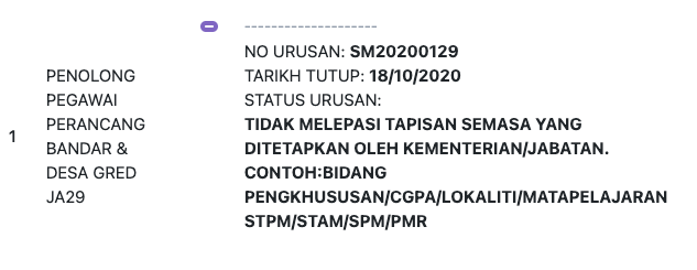 Maksud-maksud Status Permohonan Semasa SPA9 Yang Calon Perlu Tahu