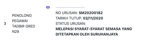 Maksud-maksud Status Permohonan Semasa SPA9 Yang Calon Perlu Tahu