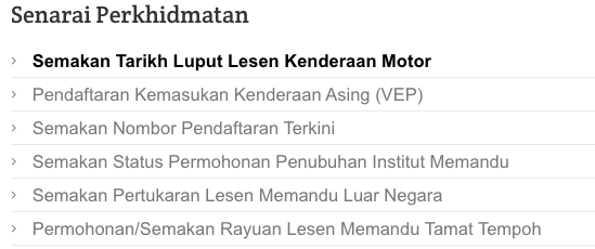Semak Tarikh Tamat Tempoh Roadtax Kenderaan Secara Online