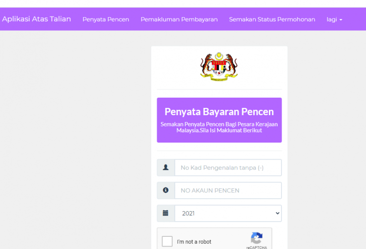 Cara Semak Penyata Pencen Pesara Kerajaan Secara Online & Kira Kenaikan 2%
