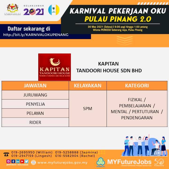 Karnival Pekerjaan OKU Pulau Pinang 2.0: Pelbagai Peluang Pekerjaan Untuk Pekerja OKU