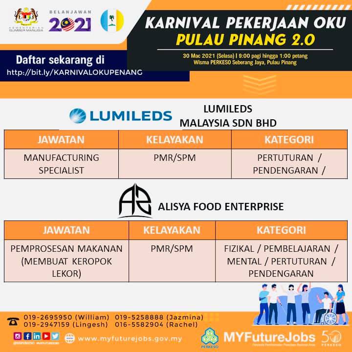 Karnival Pekerjaan OKU Pulau Pinang 2.0: Pelbagai Peluang Pekerjaan Untuk Pekerja OKU