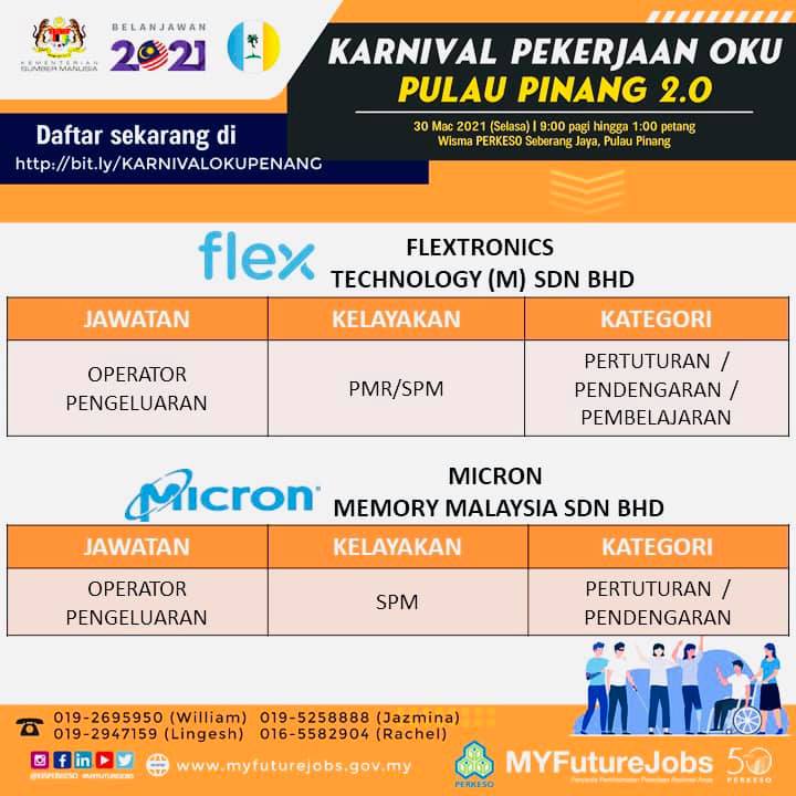 Karnival Pekerjaan OKU Pulau Pinang 2.0: Pelbagai Peluang Pekerjaan Untuk Pekerja OKU
