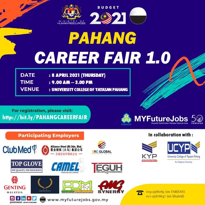Pahang Career Fair 1.0: Daftar Temu Duga Terbuka PERKESO Pahang