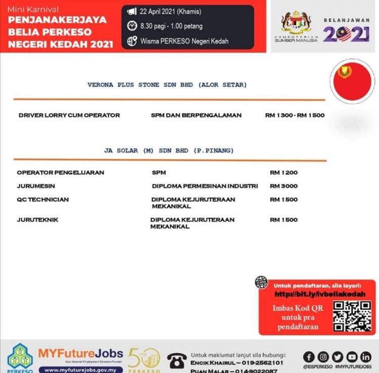 Mini Karnival Penjanakerjaya Belia 2021 PERKESO Kedah. Daftar Sekarang