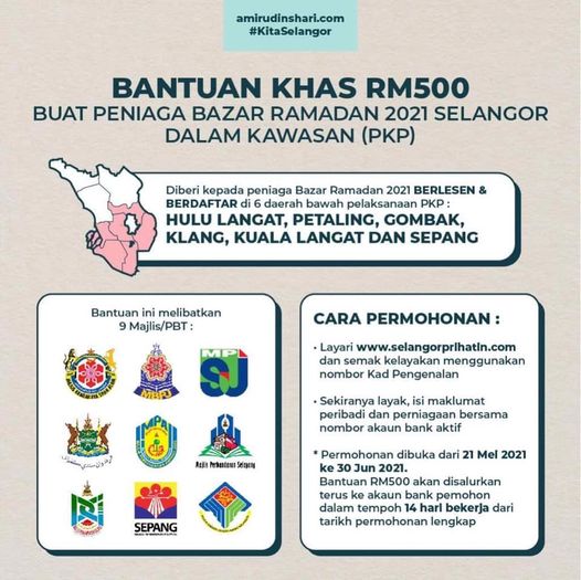 Permohonan Bantuan Khas RM500 Peniaga Bazar Ramadan Di Kawasan PKP Kini Dibuka