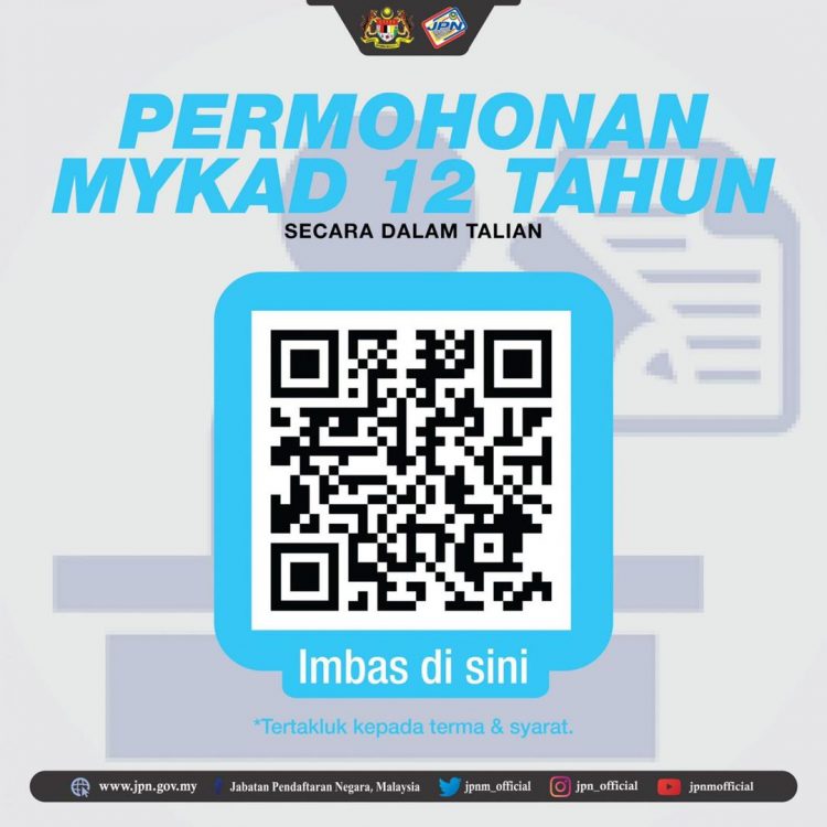 Cara Buat Permohonan Kad Pengenalan 12 Tahun JPN Secara Atas Talian