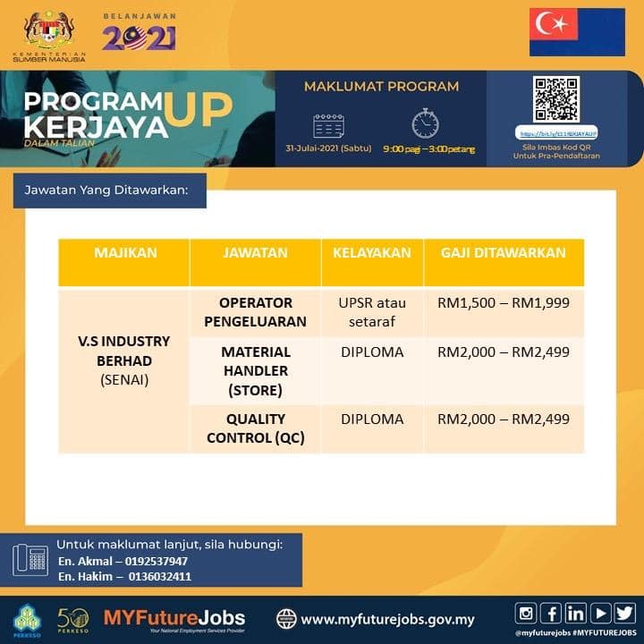 Daftar Karnival Kerjaya Up (Miskin Bandar) 2021. Temuduga Online Pelbagai Jawatan Ditawarkan