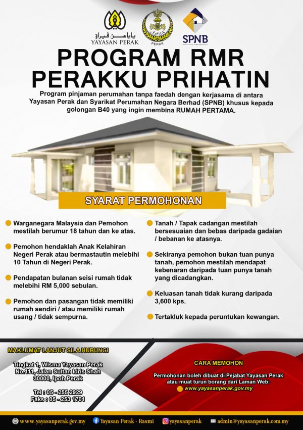 RMR Perakku Prihatin: Bina Rumah Pertama Dengan Bantuan SPNB. Bayar RM210 Sahaja Sebulan