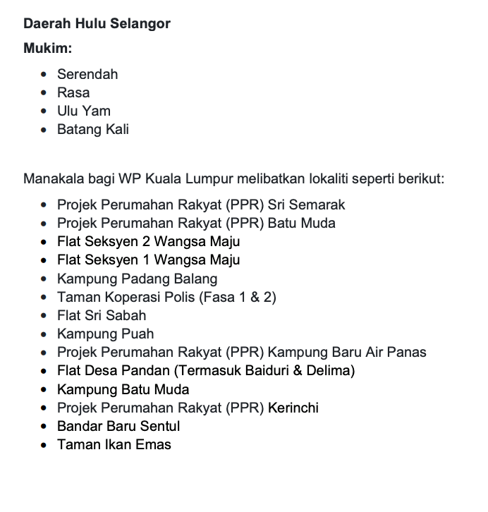 Senarai Kawasan Dikenakan PKPD Selangor & Kuala Lumpur Serta SOP Yang Perlu Dipatuhi