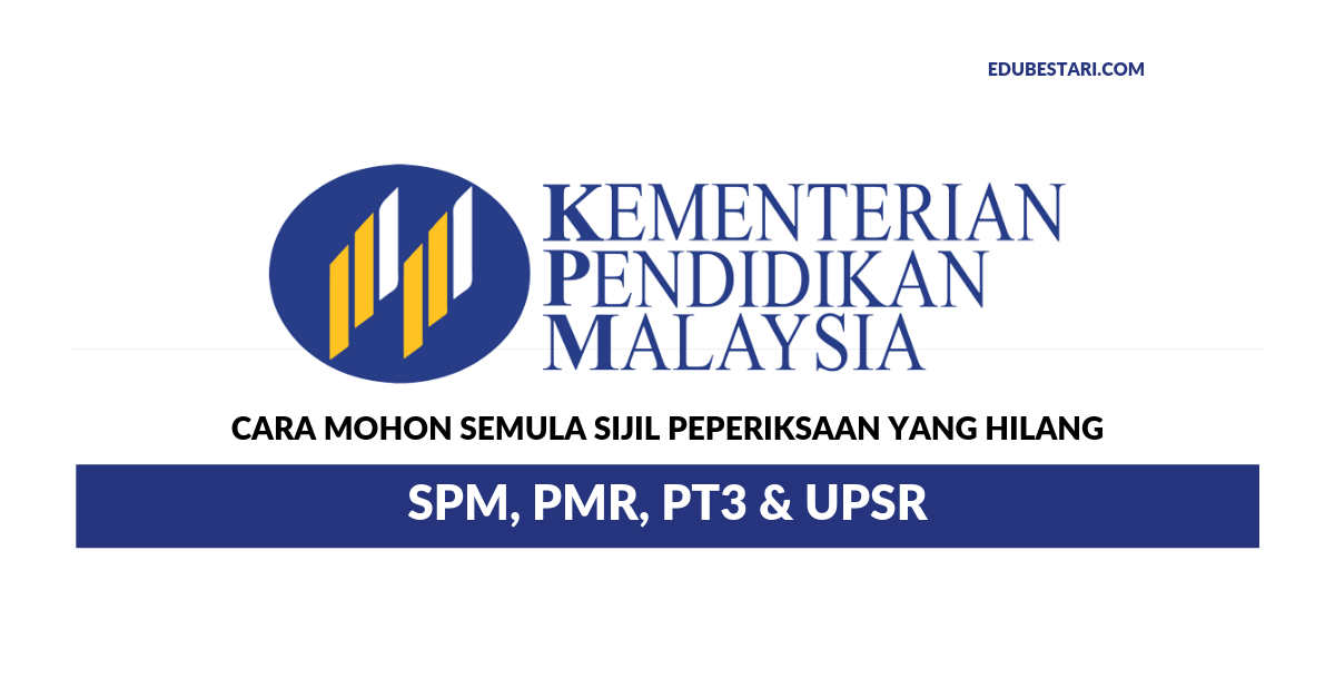 Sijil Peperiksaan SPM, PMR, PT3 atau UPSR Hilang? Ini Cara Untuk Anda Mohon Semula