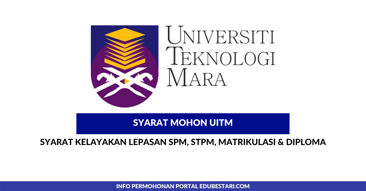 Syarat Kelayakan Mohon UiTM 2021 Lepasan SPM, STPM, Matrikulasi & Diploma