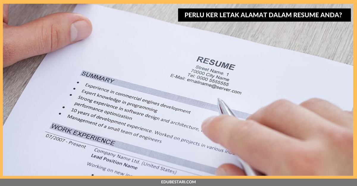 Perlu Ker Letak ALAMAT Dalam RESUME? Pencari Kerja Sila Baca Jawapan Majikan Ini