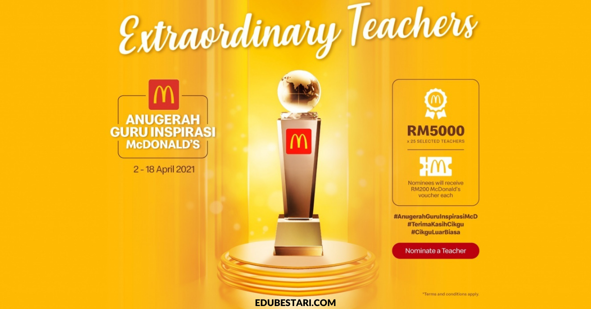 Anugerah Guru Inspirasi McDonalds – Jom Calonkan Guru Sekolah Anda. RM5000 Untuk Guru Inspirasi