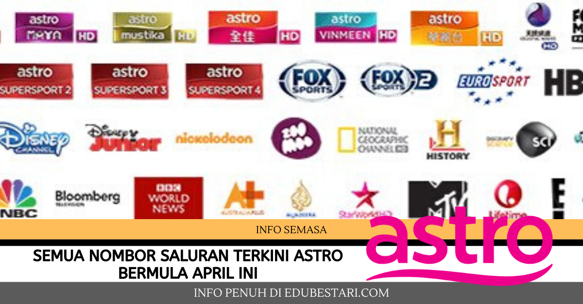 Senarai Lengkap Nombor Saluran Terkini Astro Bermula April Ini