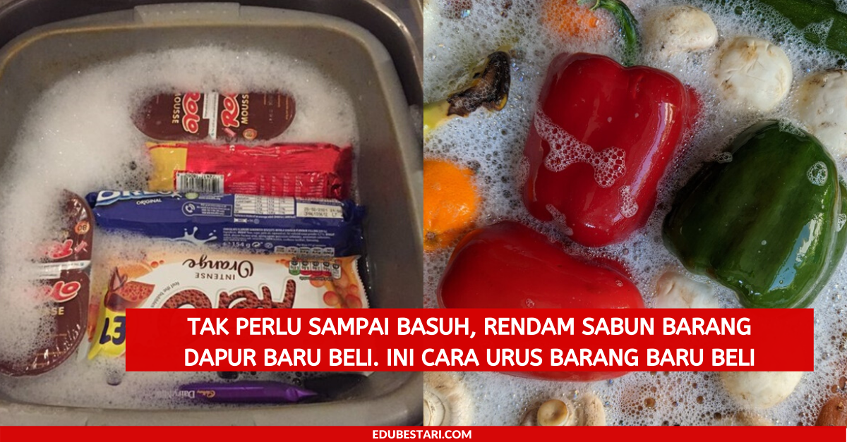 Tak Perlu Sampai Basuh, Rendam Sabun Barang Dapur Baru Beli. Ini Cara Urus Barang Baru Beli