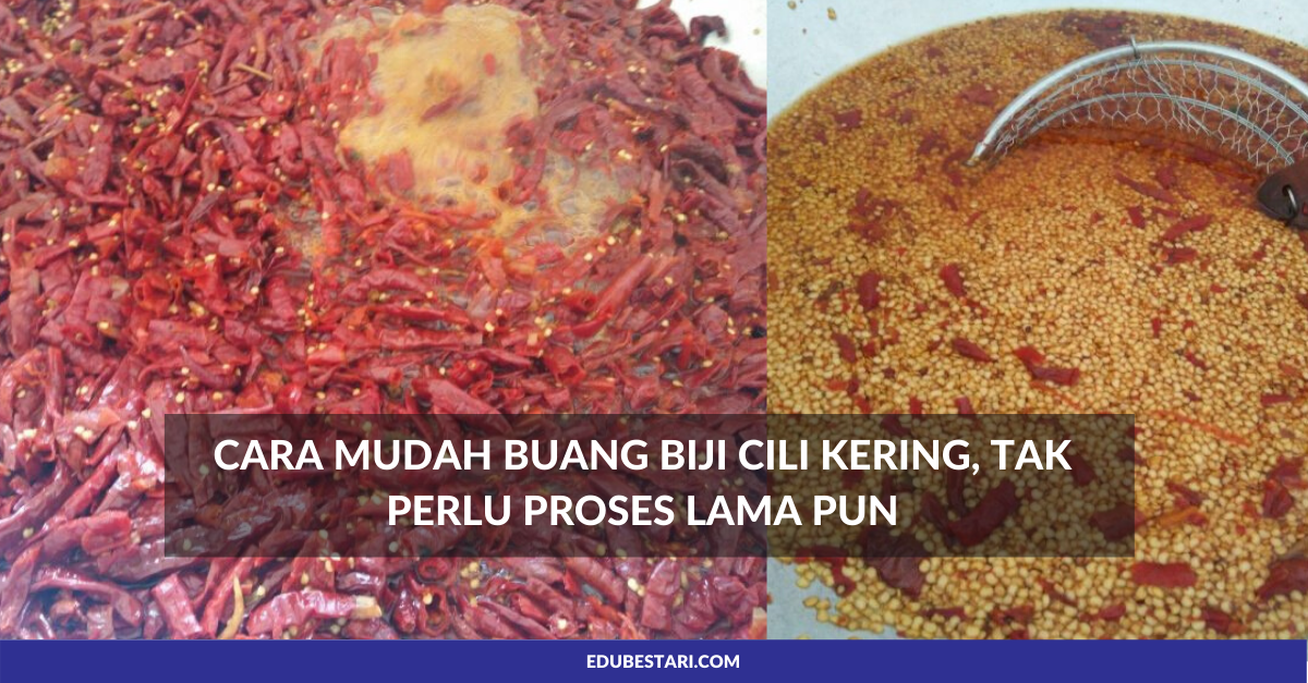 Cara Mudah Buang Biji Cili Kering, Tak Perlu Proses Lama Pun