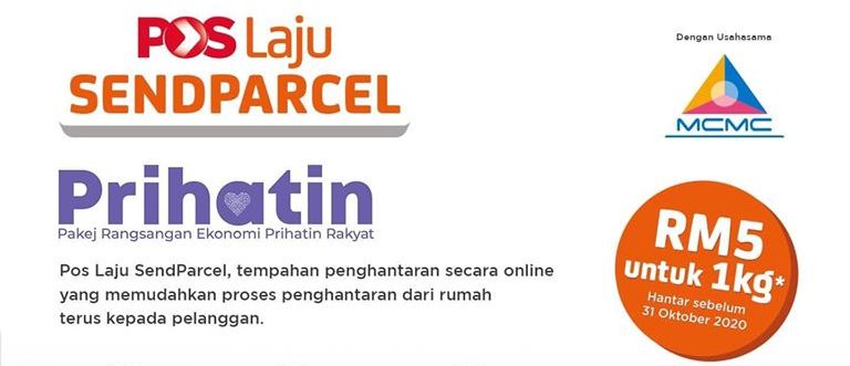 Daftar Pos Laju Send Parcel, Promosi Pengeposan RM5 Untuk Berat 1KG Ke Bawah