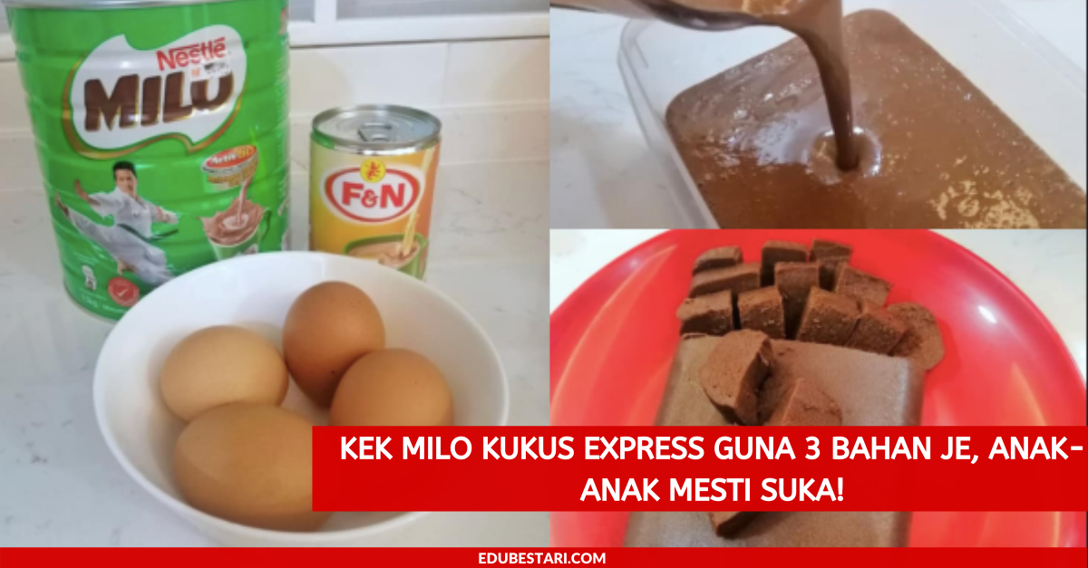 Kek Milo Kukus Express Guna 3 Bahan Je, Anak-Anak Mesti Suka!