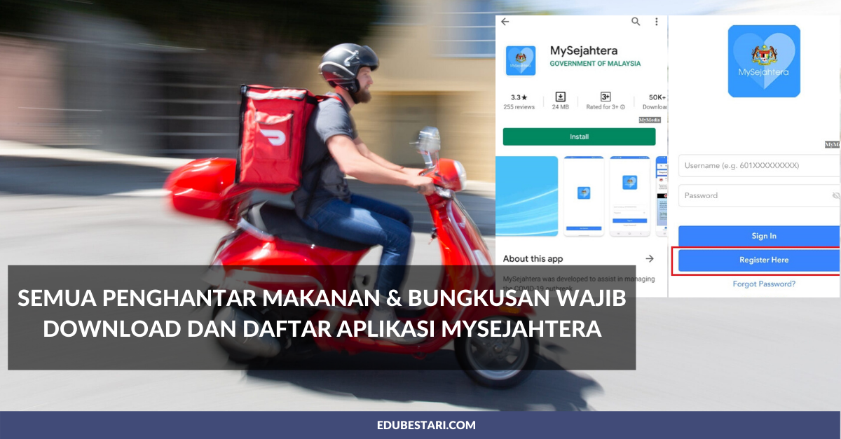 Semua Penghantar Makanan & Bungkusan Wajib Download dan Daftar Aplikasi MySejahtera