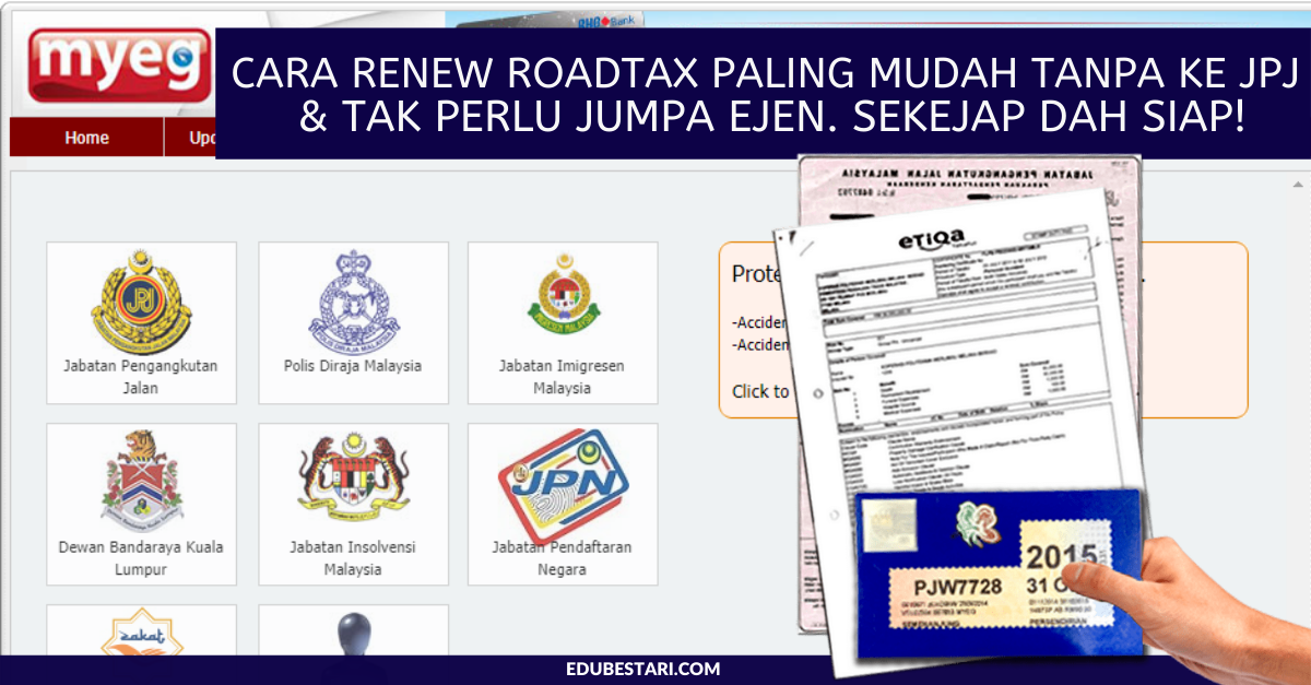 Cara Renew Roadtax Paling Mudah Tanpa Ke JPJ & Tak Perlu Jumpa Ejen. Sekejap Dah Siap!