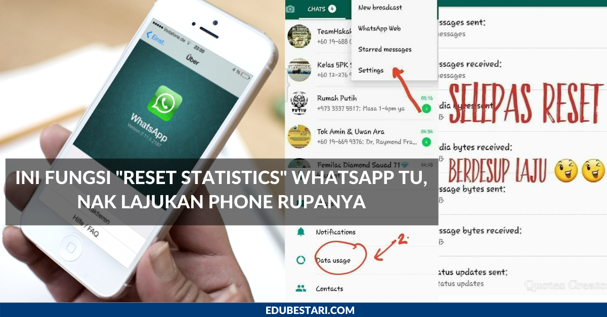 Ini Fungsi “Reset Statistics” Whatsapp Tu, Nak Lajukan Phone Rupanya