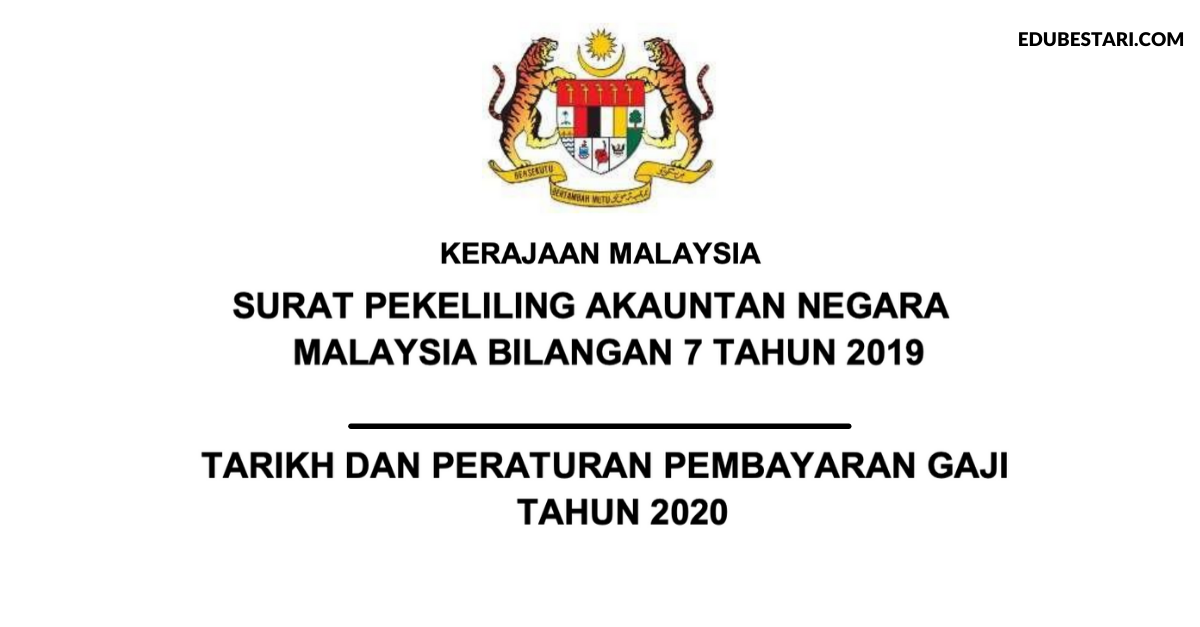 Tarikh Pembayaran Gaji Kerja Kerajaan & Penjawat Awam Kerajaan