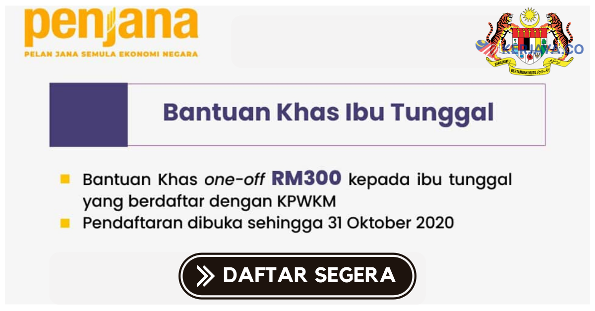 Daftar Permohonan Bantuan Ibu Tunggal RM300 PENJANA (Panduan Lengkap)