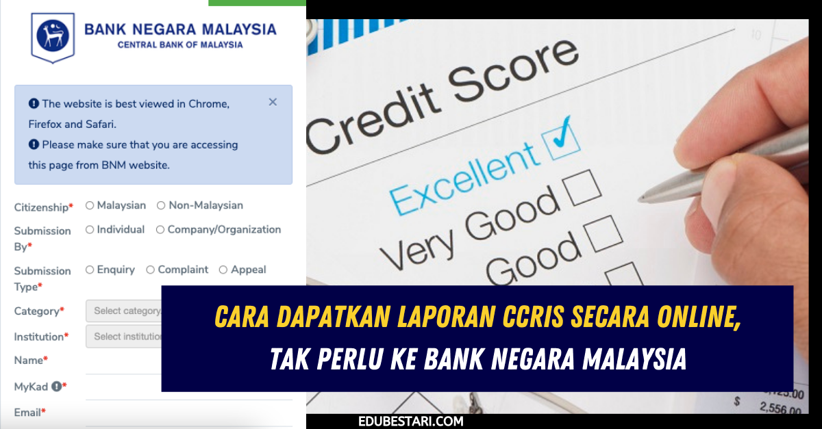 Cara Dapatkan Laporan CCRIS Secara Online, Tak Perlu Ke Bank Negara Malaysia
