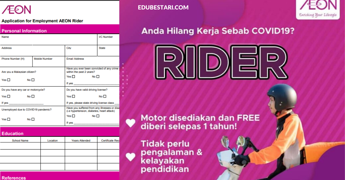 Jadi Rider AEON Dan Dapat Motor Free Selepas Setahun