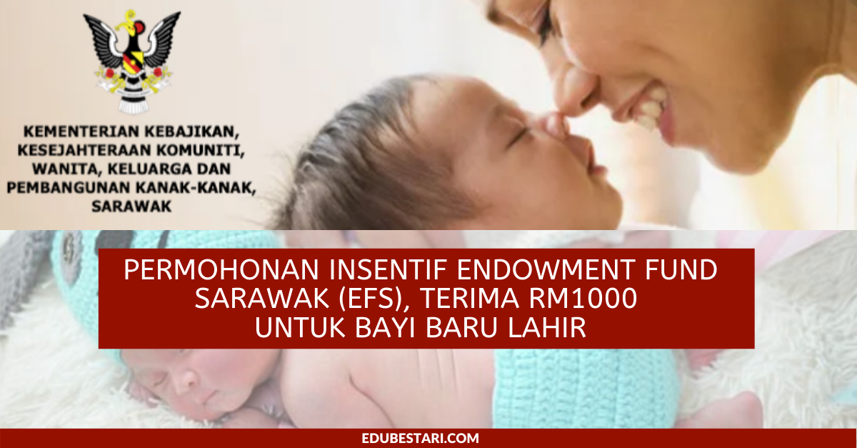 Permohonan Insentif Endowment Fund Sarawak (EFS), Terima RM1000 Untuk Bayi Baru Lahir