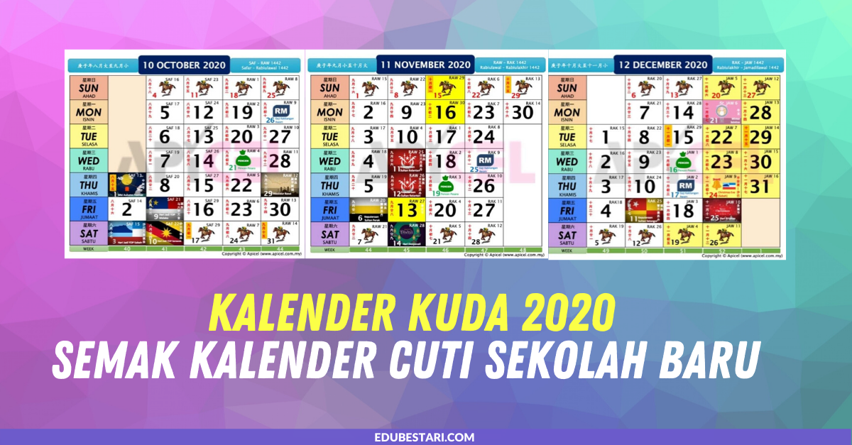 Kalender Kuda 2020: Semak Kemaskini Kalender Cuti Sekolah Baru 