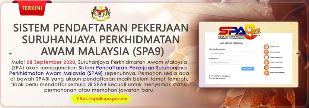 [Terkini] SPA8 Akan Digantikan Dengan SPA9 Sepenuhnya Untuk Permohonan ...