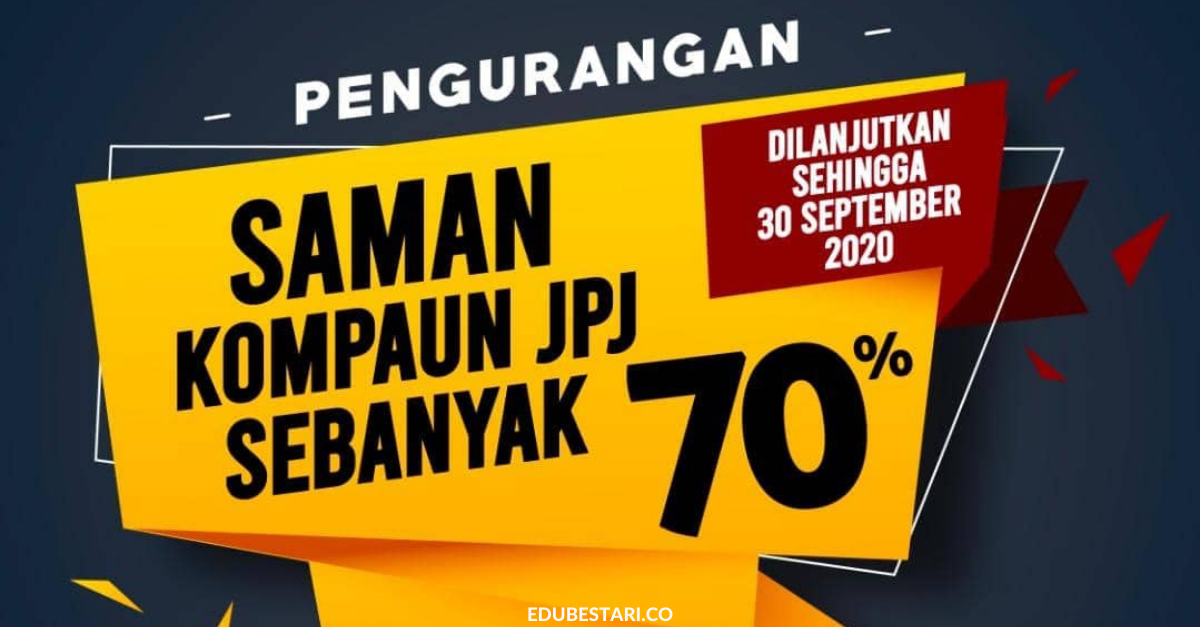 Diskaun 70% Pembayaran Saman JPJ Dilanjutkan Sehingga 30 September 2020