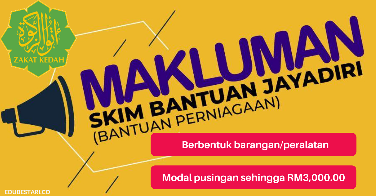 Permohonan Skim Bantuan Perniagaan Jayadiri. Terima Bantuan Peralatan & Kewangan Sehingga RM3,000
