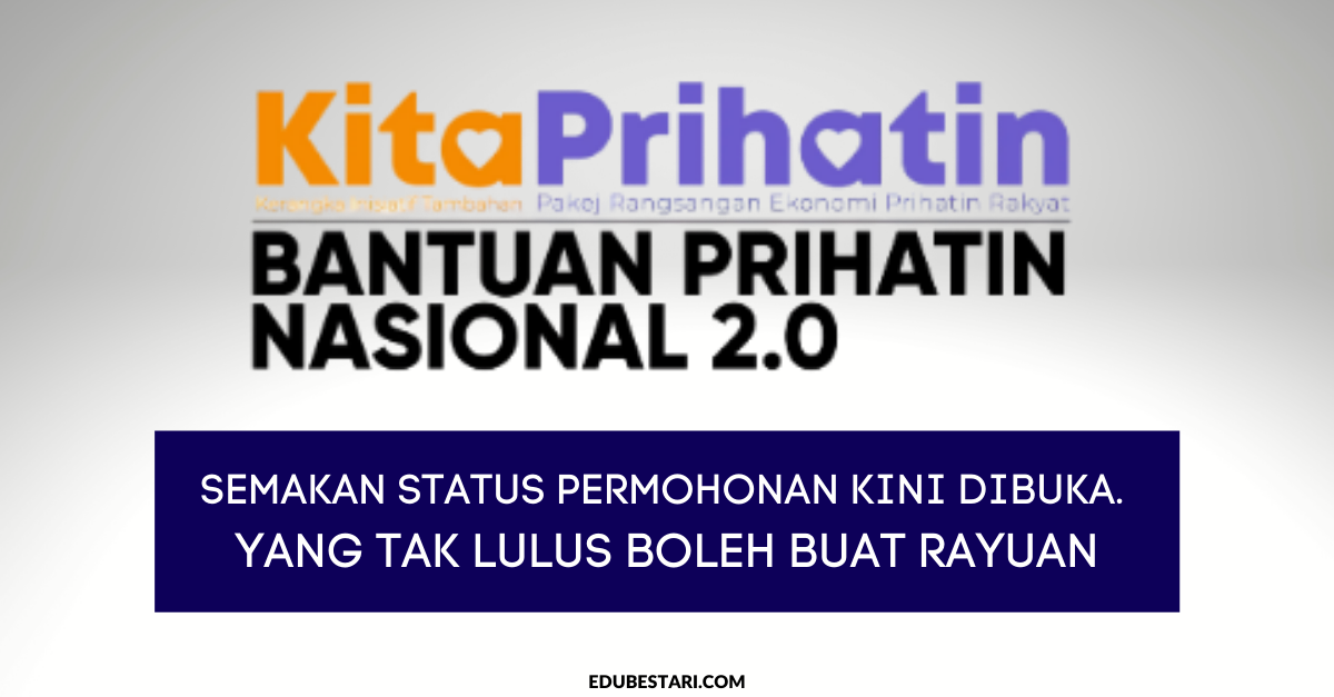 Semakan Status Permohonan BPN 2.0 Kini Dibuka. Yang Tak Lulus Boleh Buat Rayuan