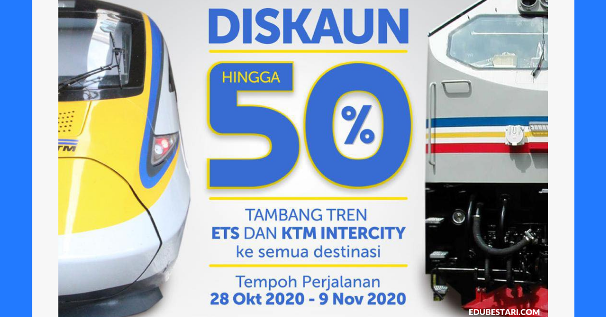 Tawaran Diskaun 50% Tambang Tren ETS Dan KTM Intercity Ke Semua Destinasi