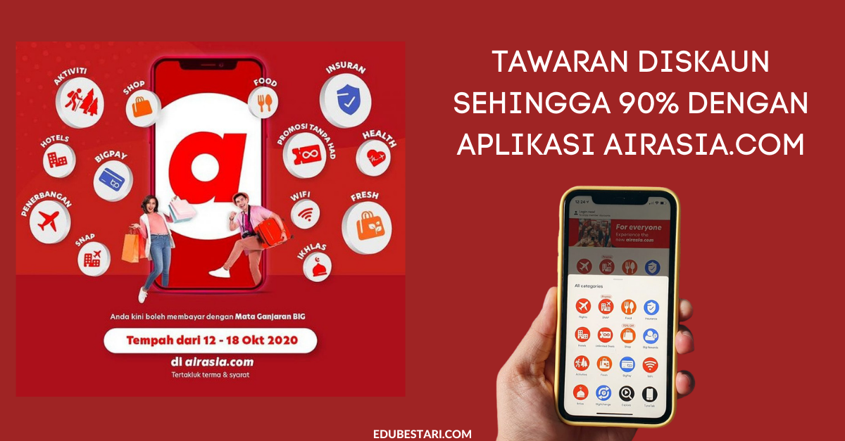 Tawaran Diskaun Sehingga 90% Dengan Aplikasi Airasia.com