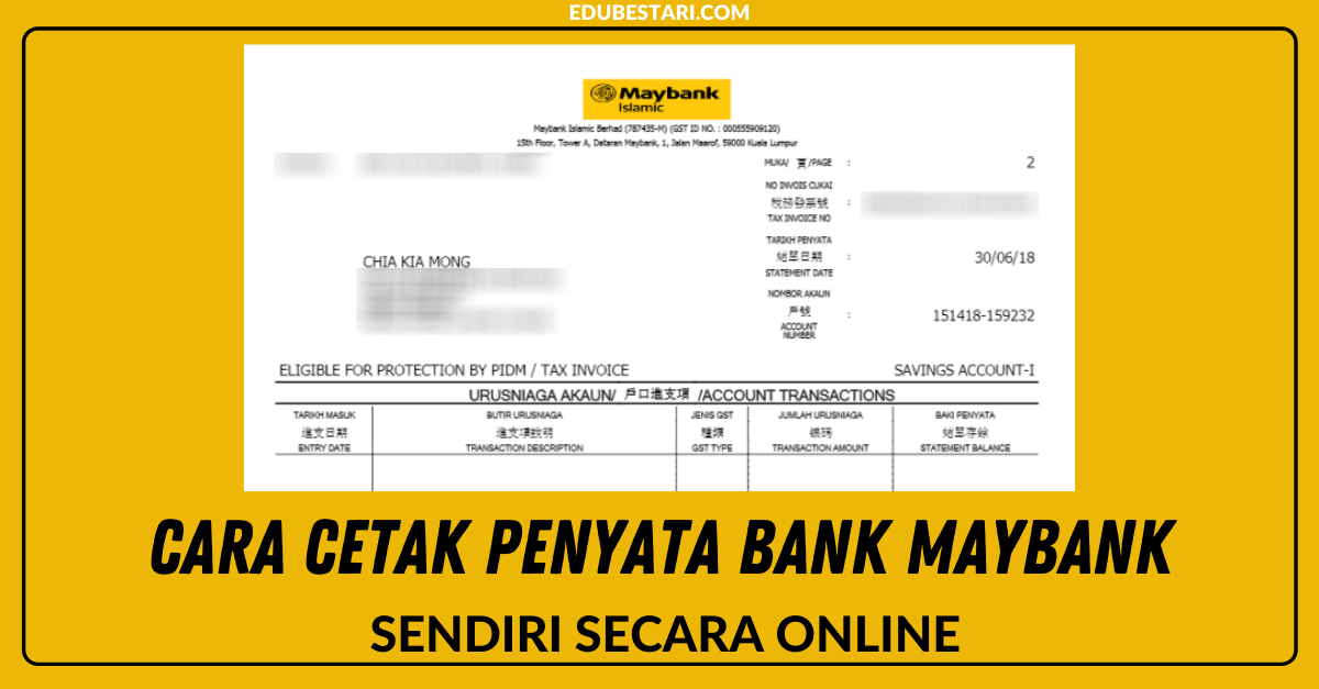 Cara Cetak Penyata Maybank Sendiri Secara Online