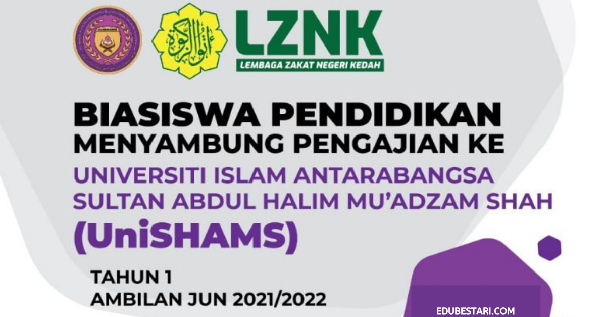 Tawaran Biasiswa Pendidikan Lembaga Zakat Kedah RM12,000 Setahun Buat Pelajar UniSHAMS 