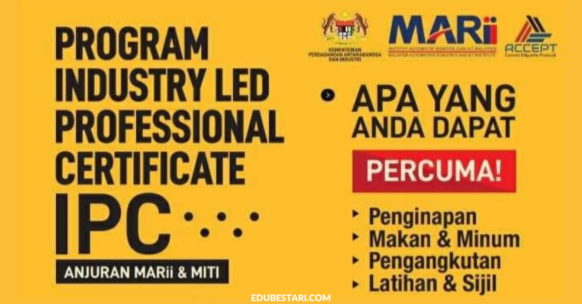 Tawaran Program Industry LED Professional Certificate IPC Buat Penganggur. Elaun Sehingga RM2,000 Sebulan