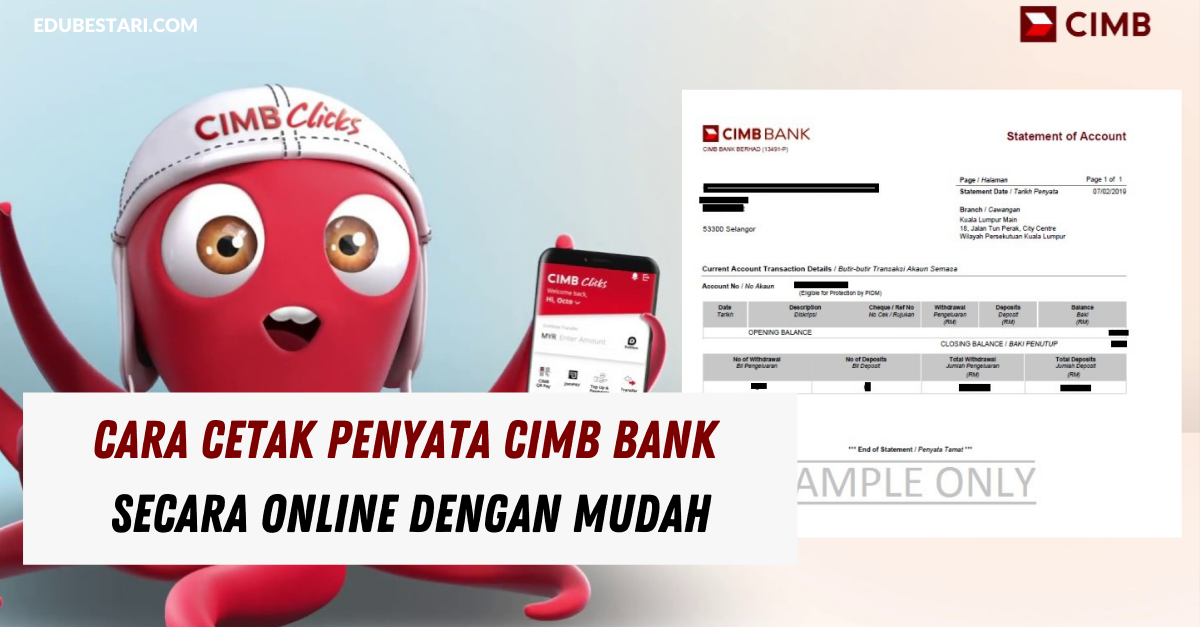 Cara Cetak Penyata CIMB Bank Secara Online Dengan Mudah