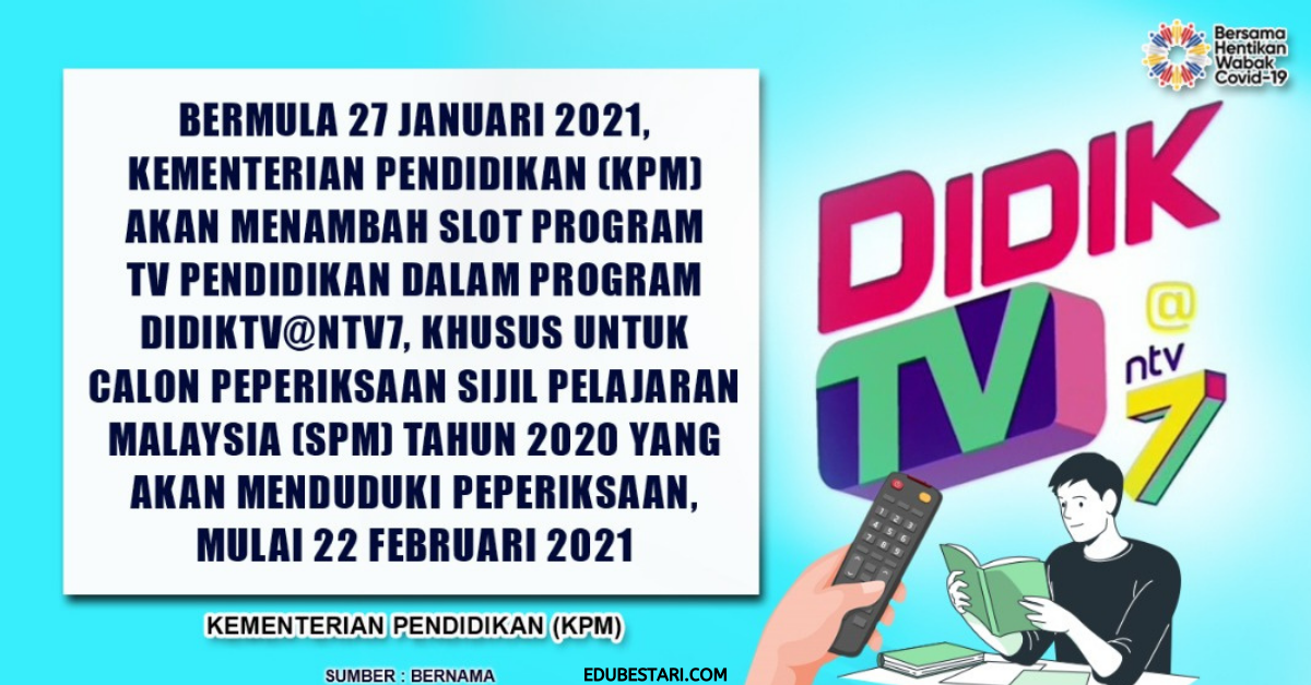 KPM Sediakan Slot Tambahan TV Pendidikan Khusus Untuk Calon SPM 2020