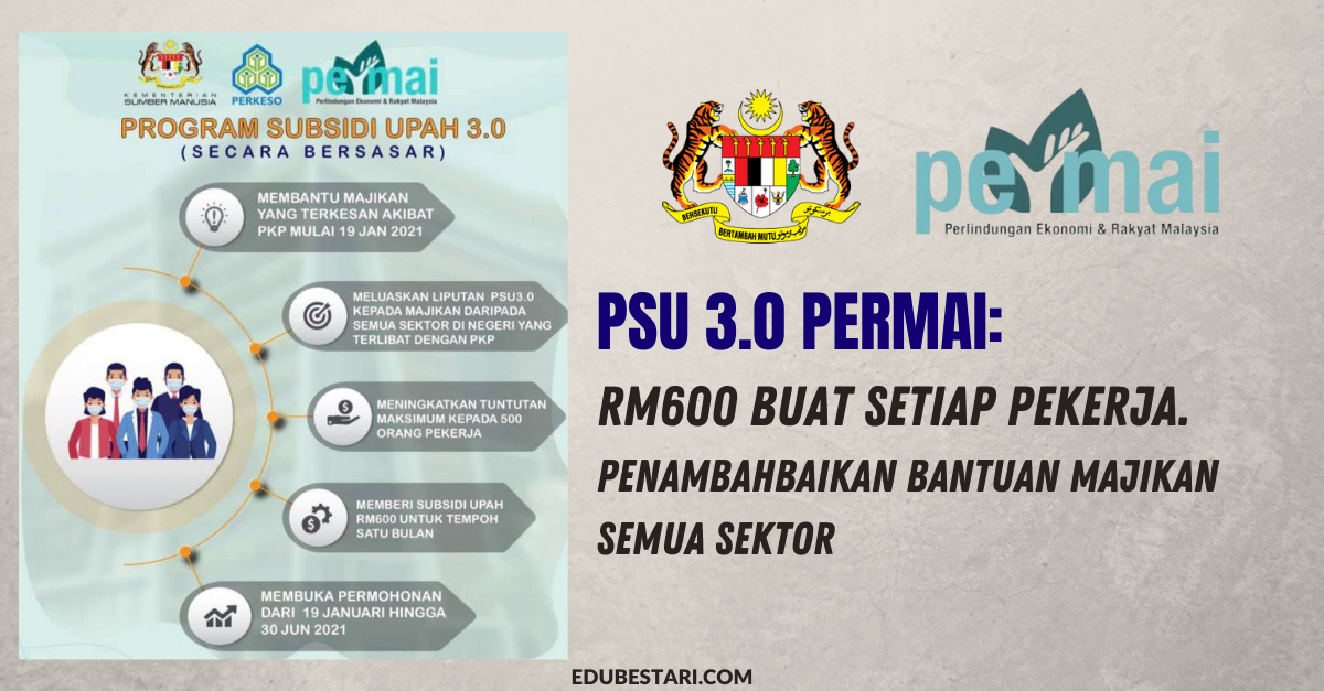 PSU 3.0 PERMAI: RM600 Buat Setiap Pekerja. Penambahbaikan Bantuan Majikan Semua Sektor