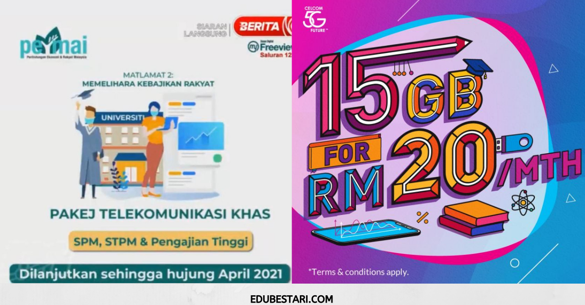Pakej Data Khas Buat Calon SPM, STPM & Pelajar IPT. Hanya RM20/Bulan Untuk 15GB