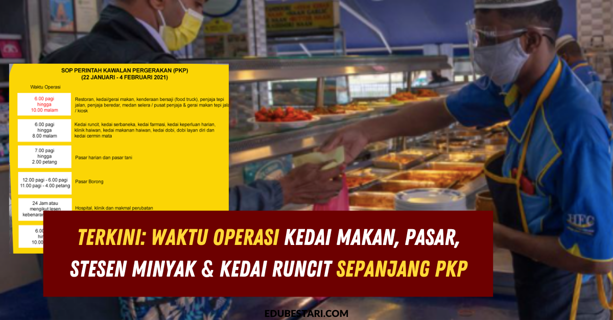 Terkini: Waktu Operasi Kedai Makan, Pasar, Stesen Minyak & Kedai Runcit Sepanjang PKP