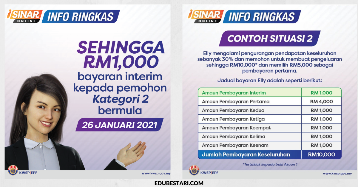 i-Sinar: Bayaran Interim RM1000 Kepada Semua Pemohon Kategori 2 Bermula 26 Januari 
