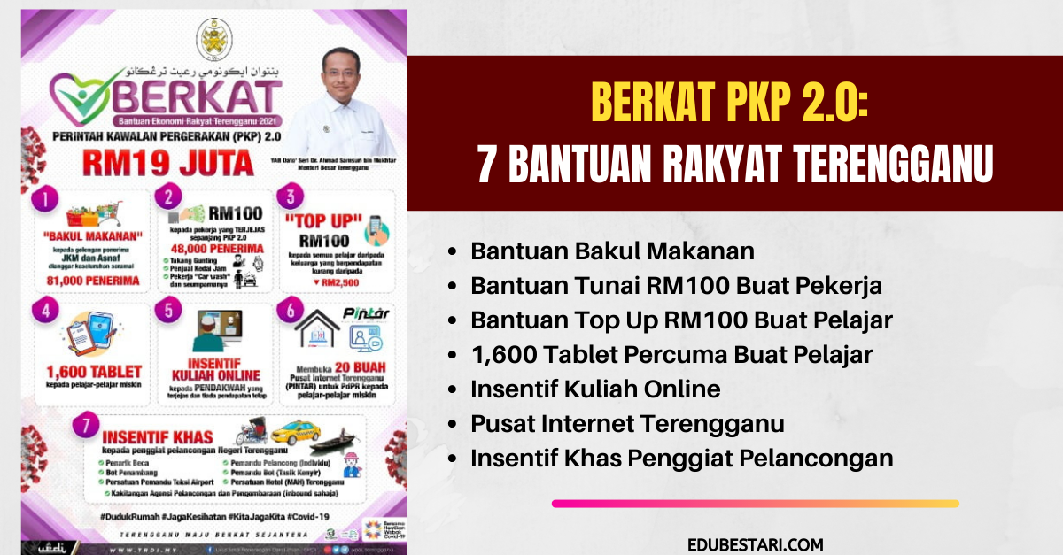 BERKAT PKP 2.0: Bantuan Tablet Percuma Buat Pelajar & 7 Bantuan Rakyat Terengganu